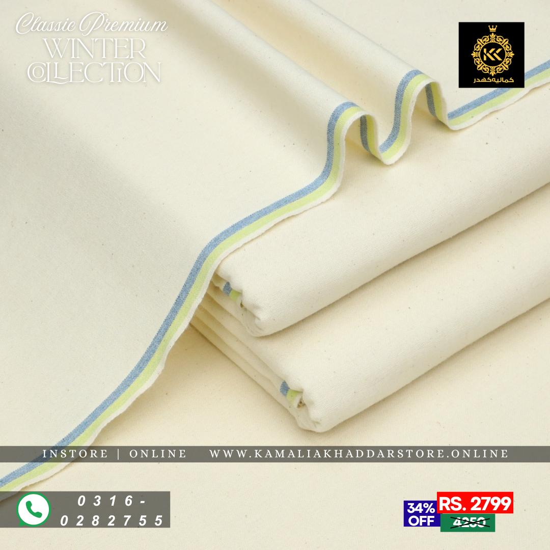 Off White Classic Premium | Men’s Unstitched Khaddar Suits