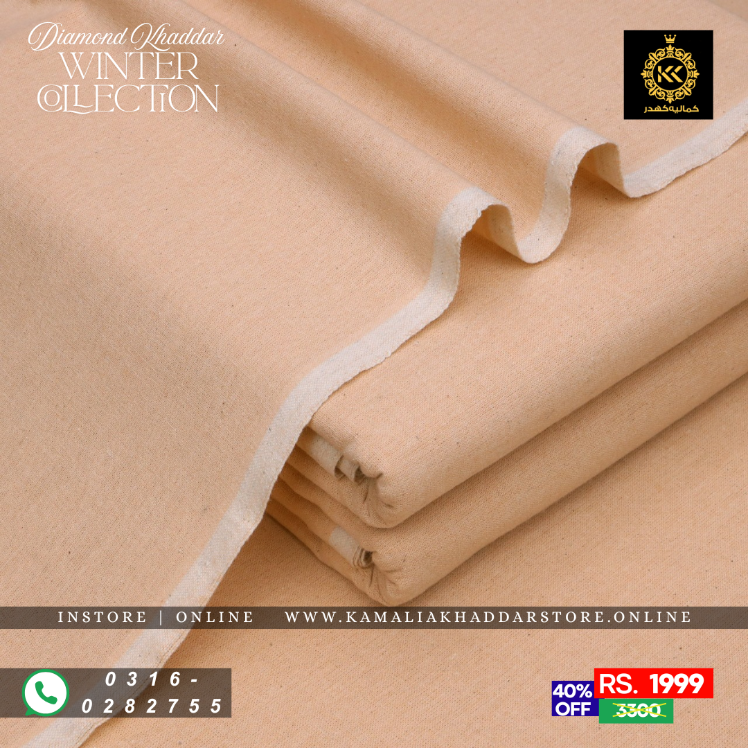 Peach - Diamond Khaddar | Men’s Unstitched Khaddar Suits