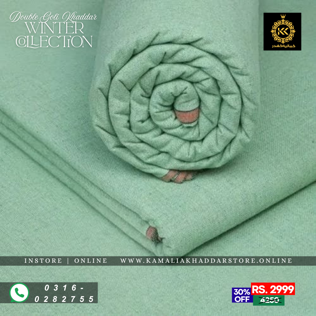 Mint Green Double Goli | Men’s Unstitched Khaddar Suits