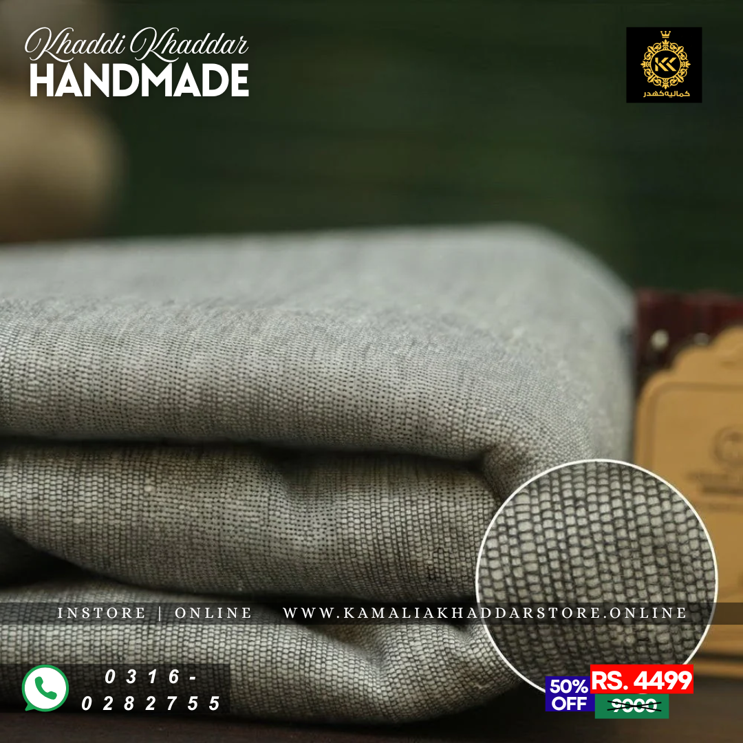 Grey Melange Khaddar – Men’s Unstitched Handmade Khaddi Fabric