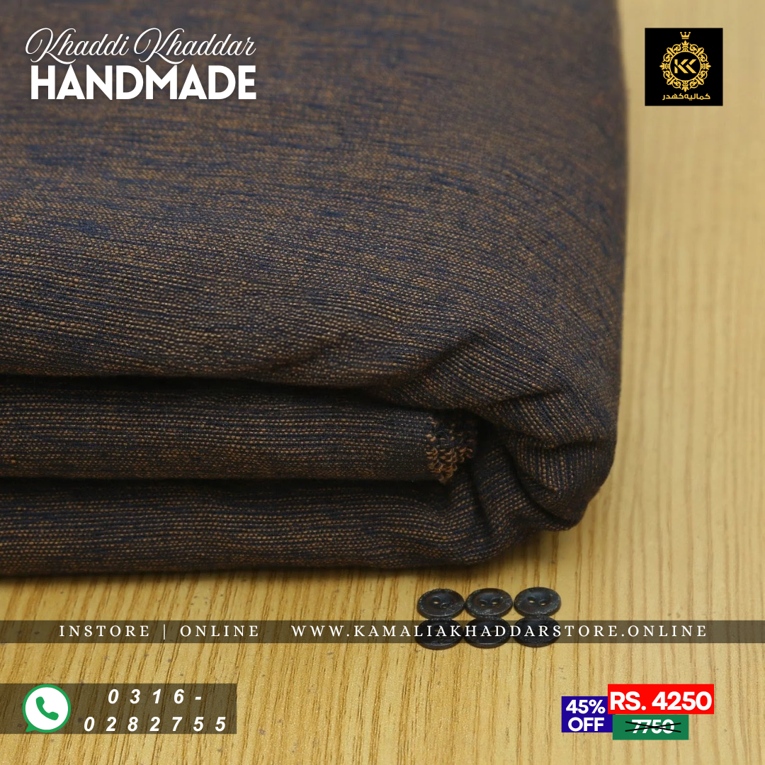 Brown Black TR Pure Handmade Khaddar | Men’s Unstitched Khaddar Suits