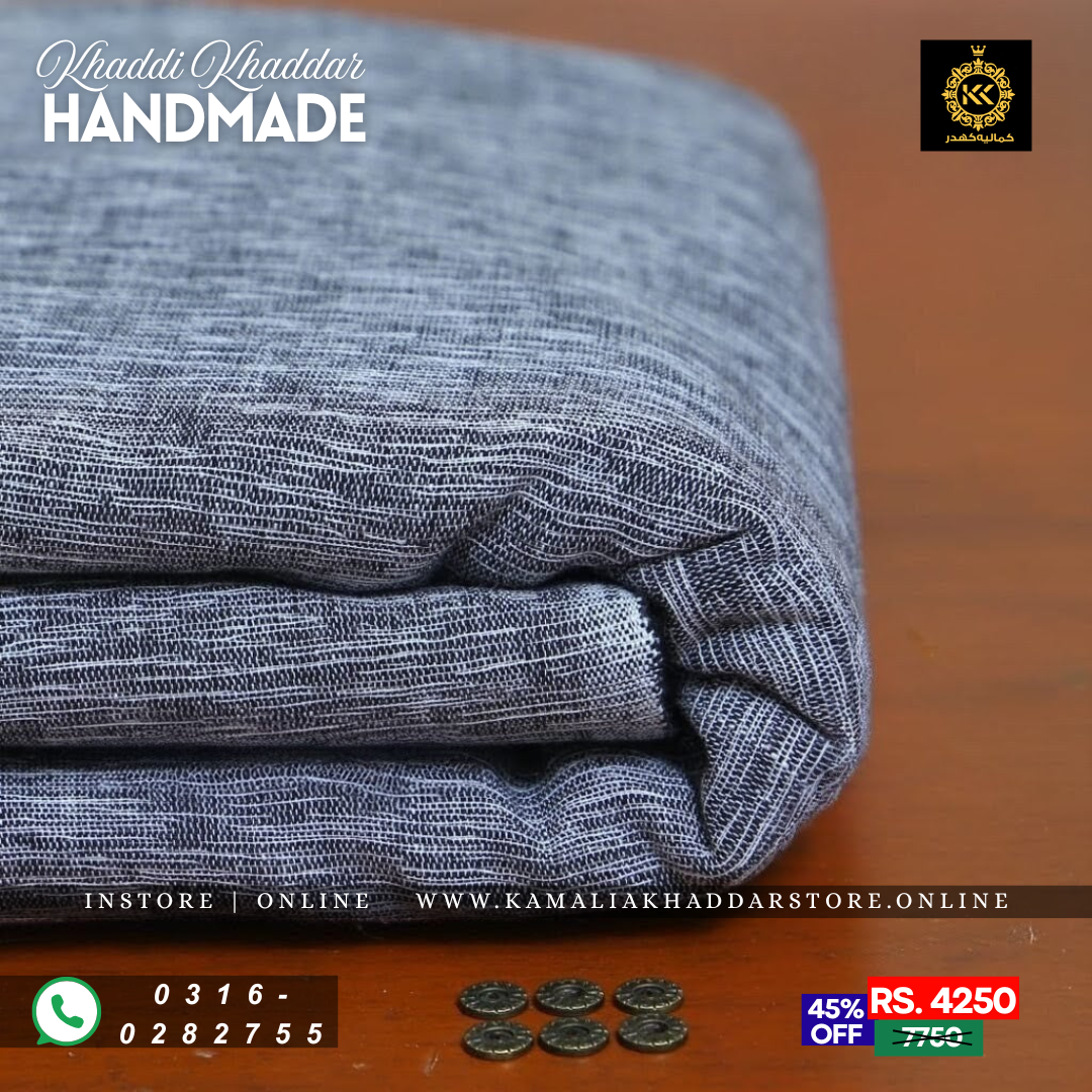 Dark Grey TR Khaddar – Men’s Unstitched Handmade Khaddi