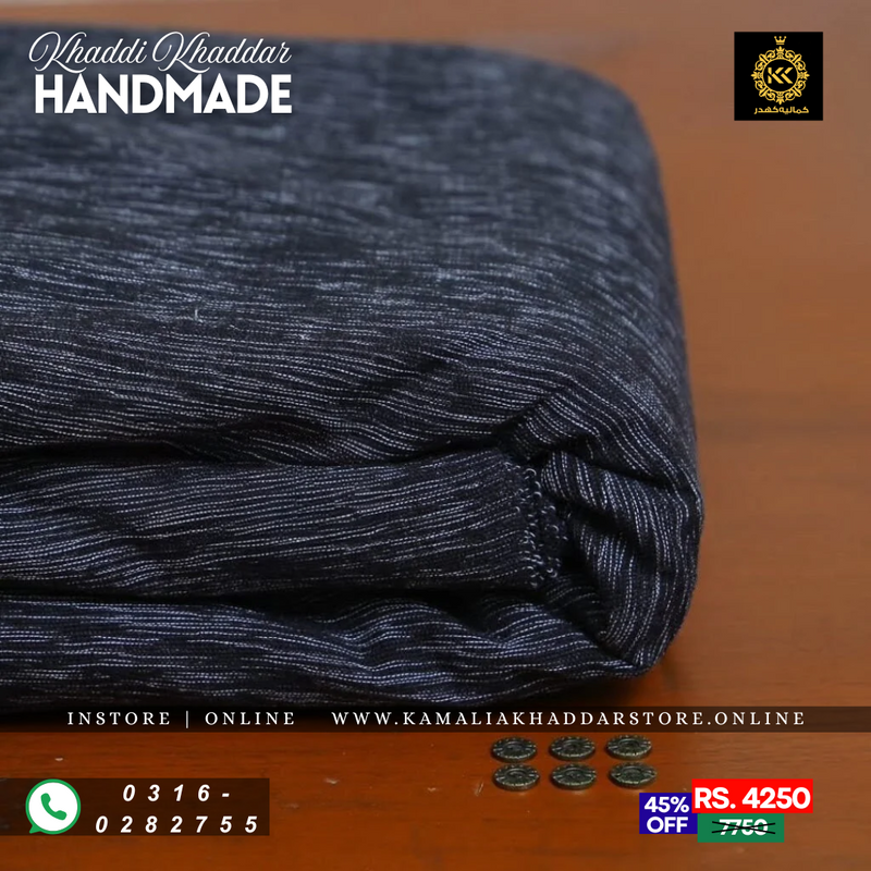 Black TR Pure Handmade Khaddar | Men’s Unstitched Khaddar Suits