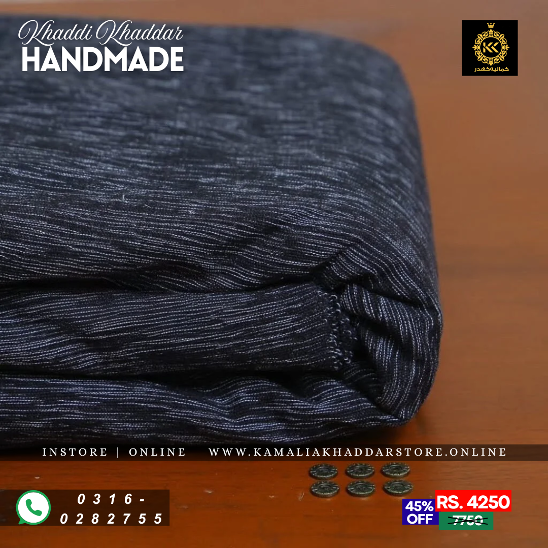Charcoal Grey TR Khaddar – Men’s Unstitched Handmade Khaddi