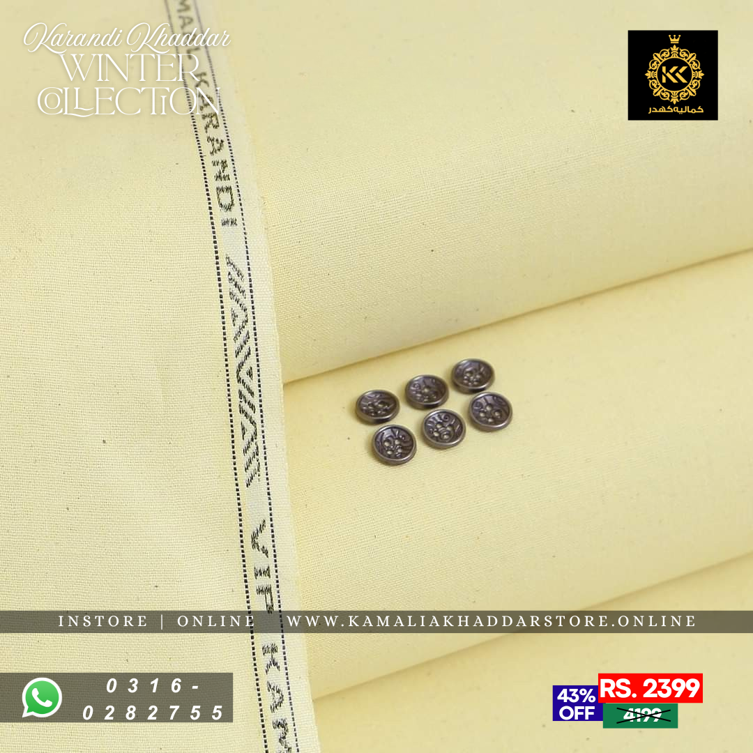 Cream Karandi Khaddar | Men’s Unstitched Khaddar Suits