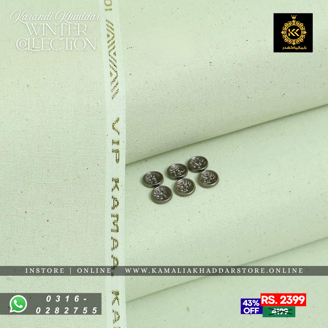 Light Green Karandi Khaddar | Men’s Unstitched Khaddar Suits