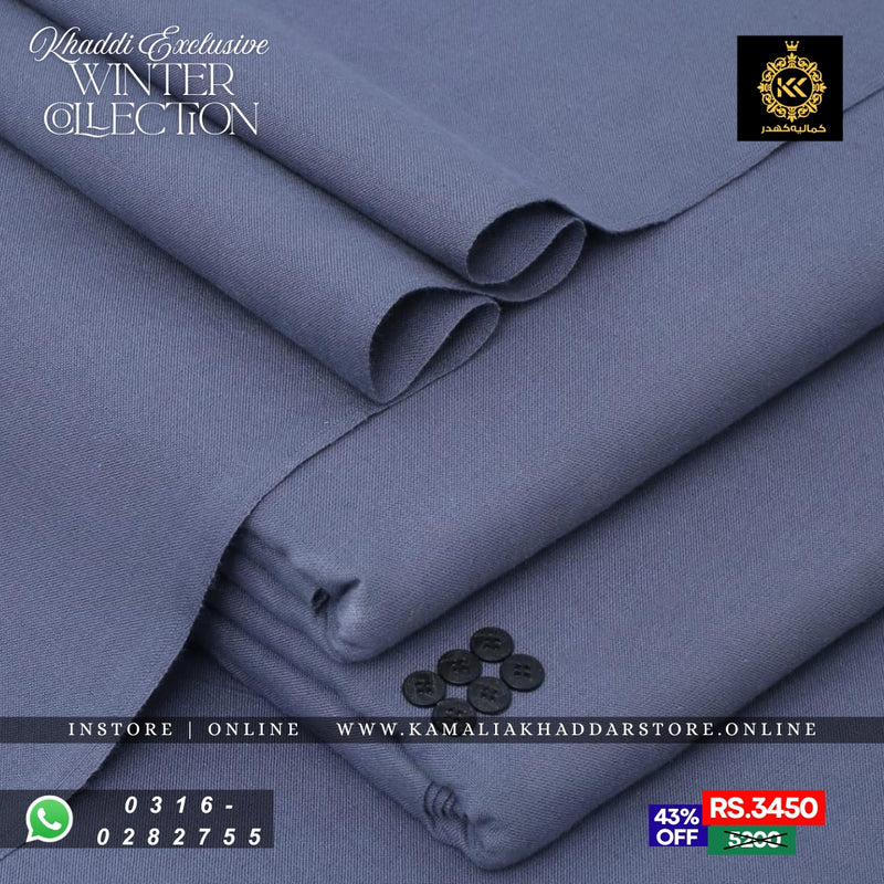 Slate Blue Loom Khaddar | Men’s Unstitched Khaddar Suits