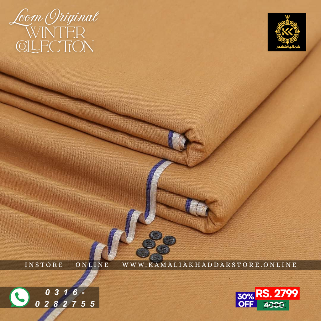 Camel Brown Goli Khaddar | Men’s Unstitched Khaddar Suits