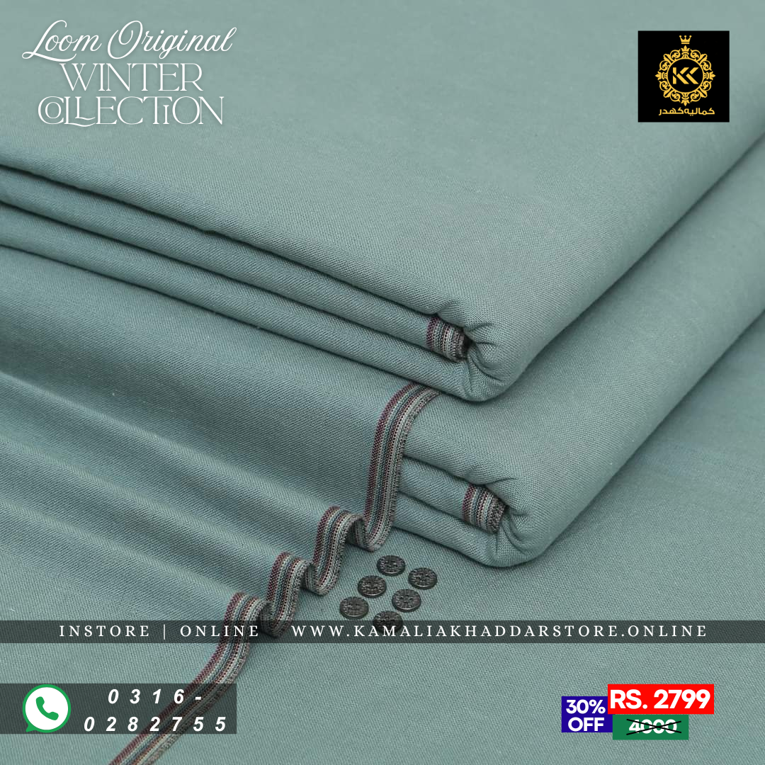 Seafoam Green Loom Original | Men’s Unstitched Khaddar Suits