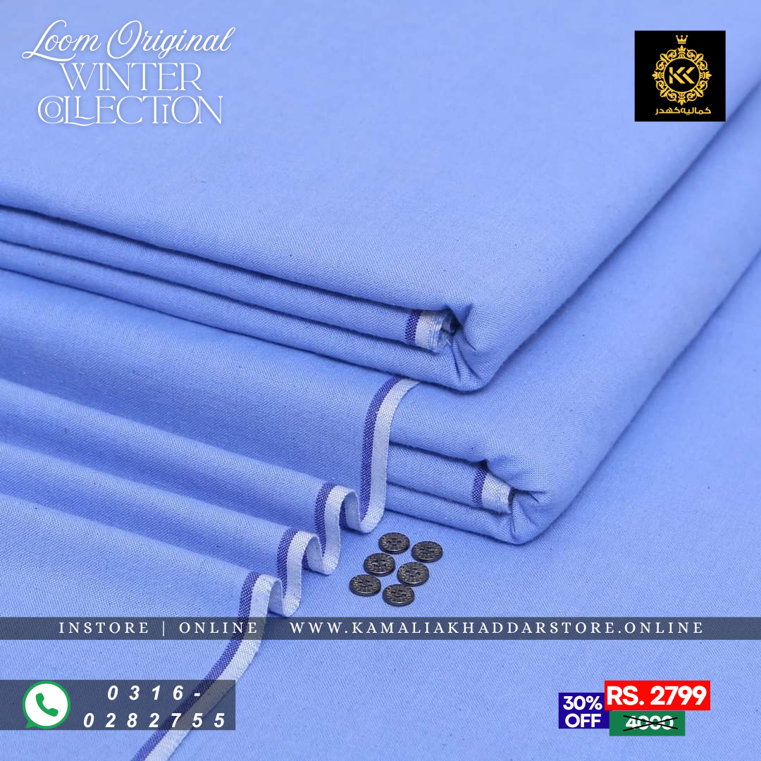 Light Blue Loom Original | Men’s Unstitched Khaddar Suits