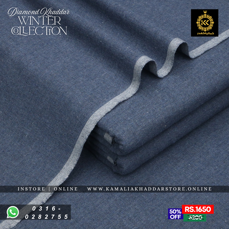 Light Blue - Diamond Khaddar | Men’s Unstitched Khaddar Suits