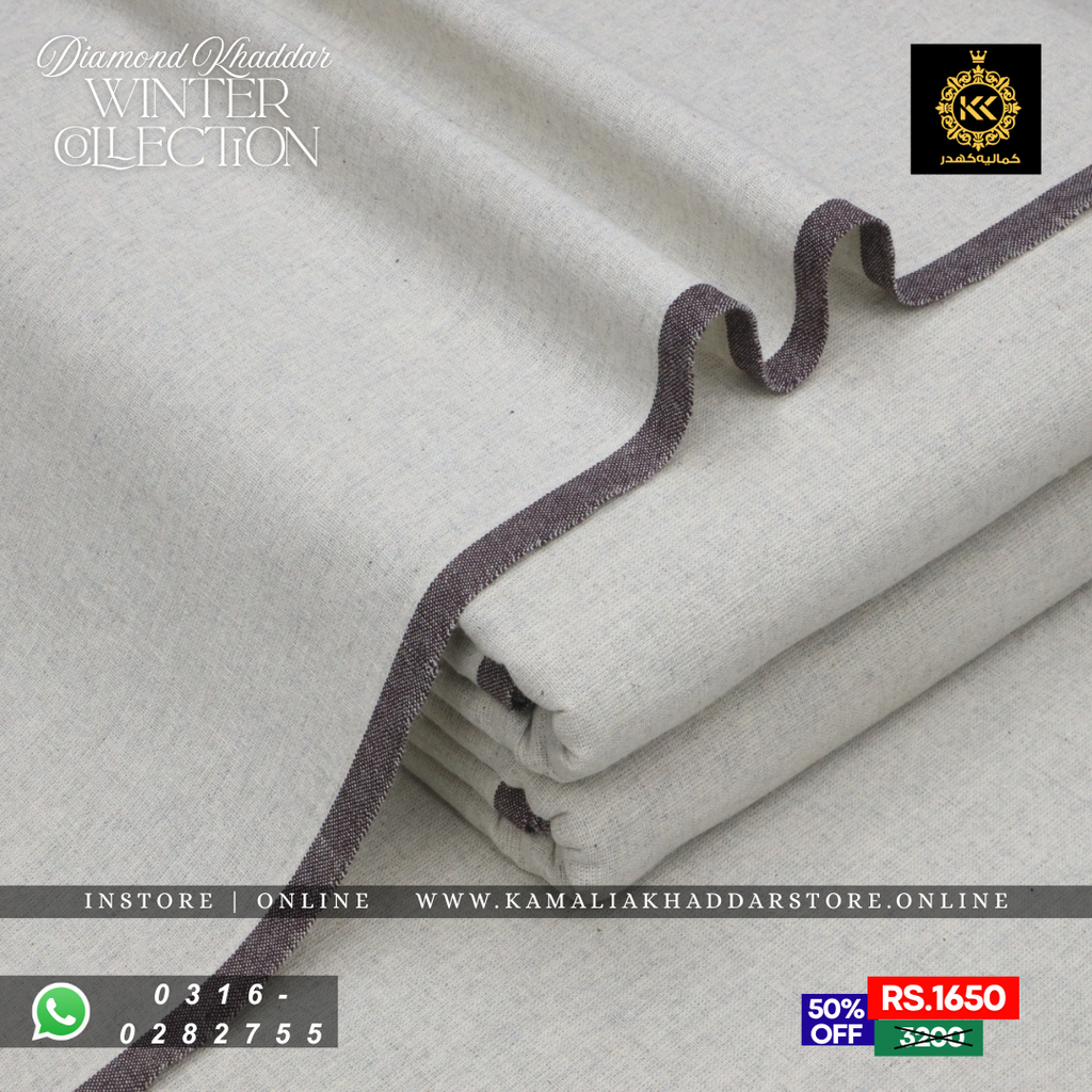 Off White - Diamond Khaddar | Men’s Unstitched Khaddar Suits