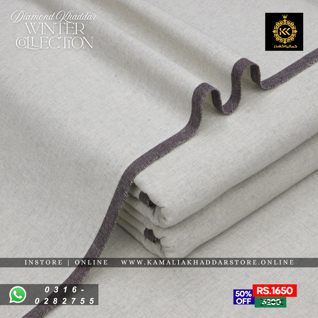 Off White - Diamond Khaddar | Men’s Unstitched Khaddar Suits