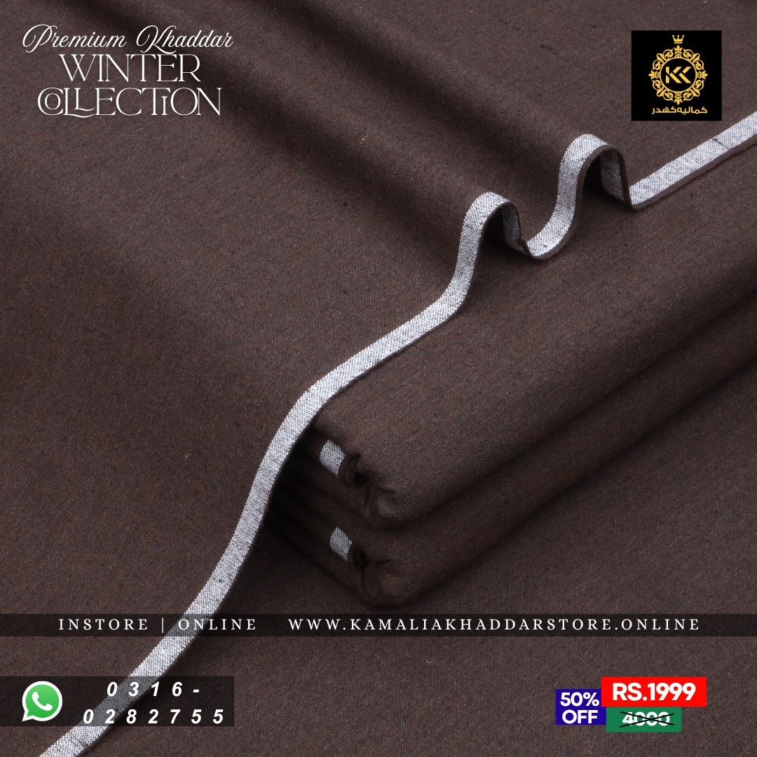 Dark Chocolate - Premium Khaddar | Men’s Unstitched Khaddar Suits