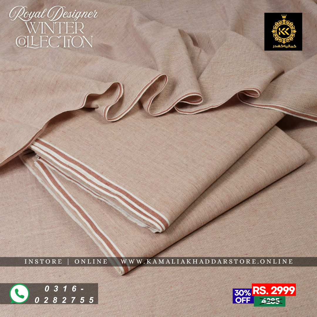 Taupe Timeless Royal Designer | Men’s Unstitched Khaddar Suits