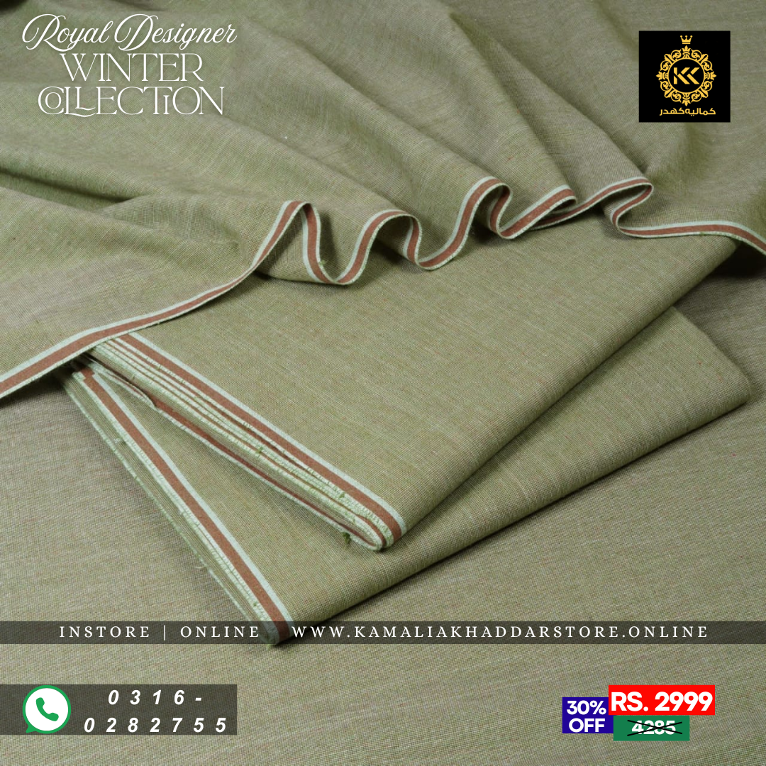 Sage Green Royal Designer | Men’s Unstitched Khaddar Suits
