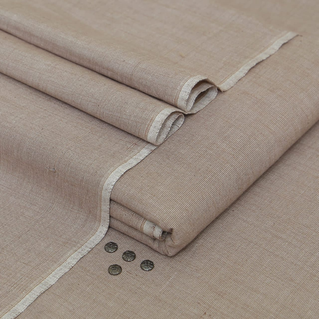 Beige Elegance Organic Safeeni | Men’s Unstitched Khaddar Suits
