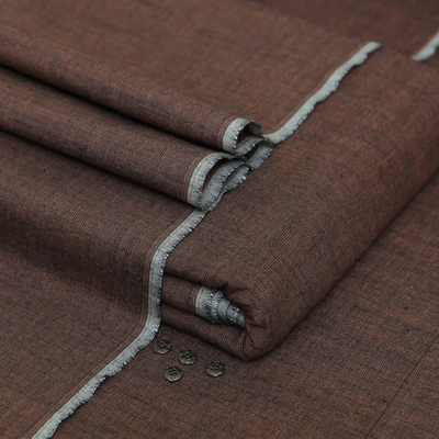 Deep Brown Organic Safeeni | Men’s Unstitched Khaddar Suits