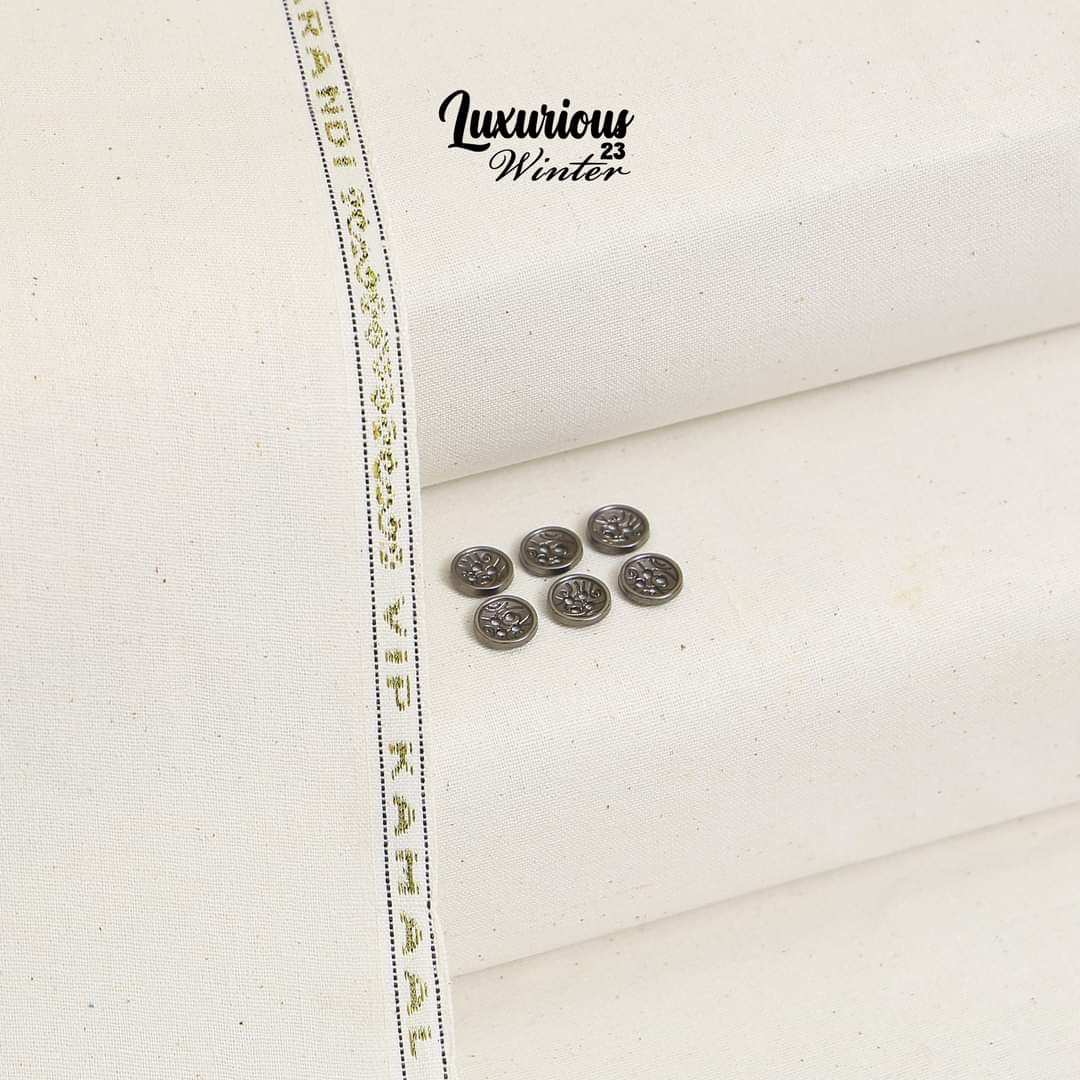 Pure White Karandi Khaddar | Men’s Unstitched Khaddar Suits