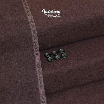 Maroon Karandi Khaddar | Men’s Unstitched Khaddar Suits